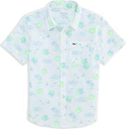 vineyard vines Kids' Print Short Sleeve Button-Up Shirt