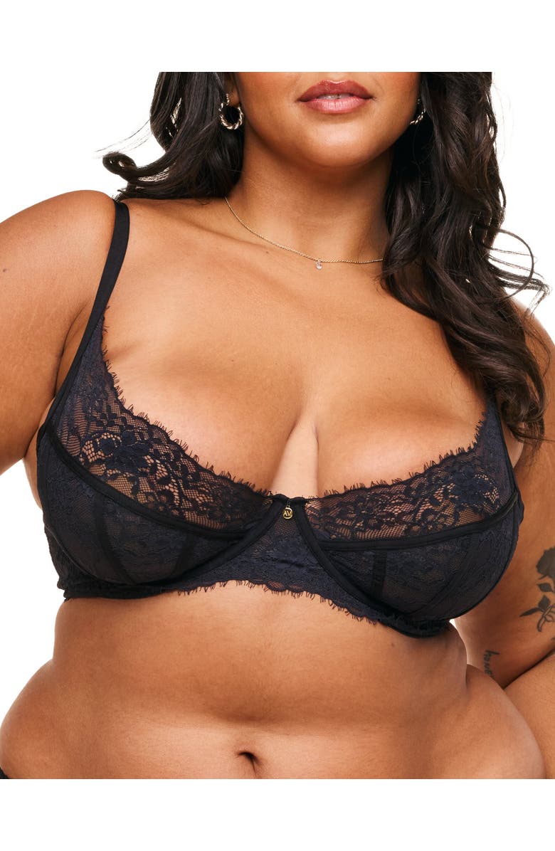 Adore Me Mandi Unlined Demi Bra, Main, color, Black