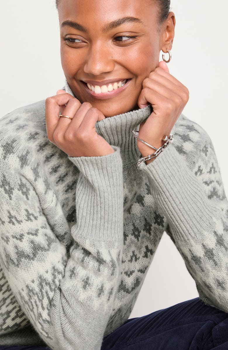 vineyard vines Fair Isle Merino Wool Blend Turtleneck Sweater, Alternate, color, 