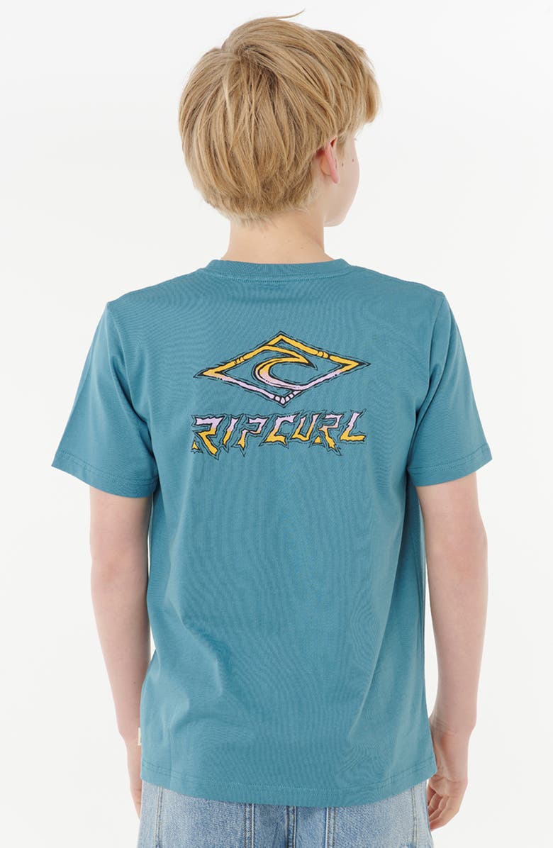 Rip Curl Kids
 Tropic Daze Logo Cotton Graphic T-Shirt, Alternate, color, Storm Blue