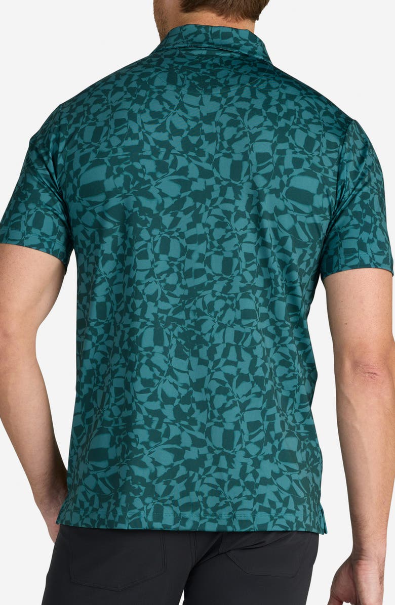 Bad Birdie Chippd Grooves Abstract Print Performance Golf Polo, Alternate, color, Chipped Grooves - Pine