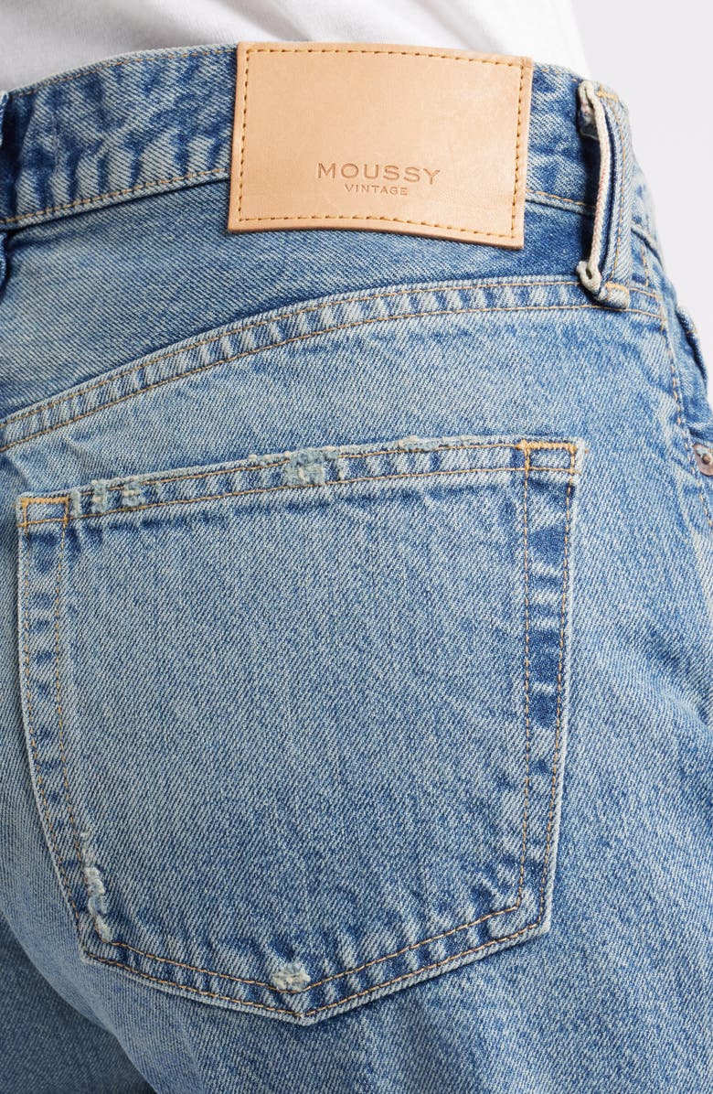 MOUSSY Vineyards Distressed Nonstretch High Waist Ankle Boyfriend Jeans, Alternate, color, Blue