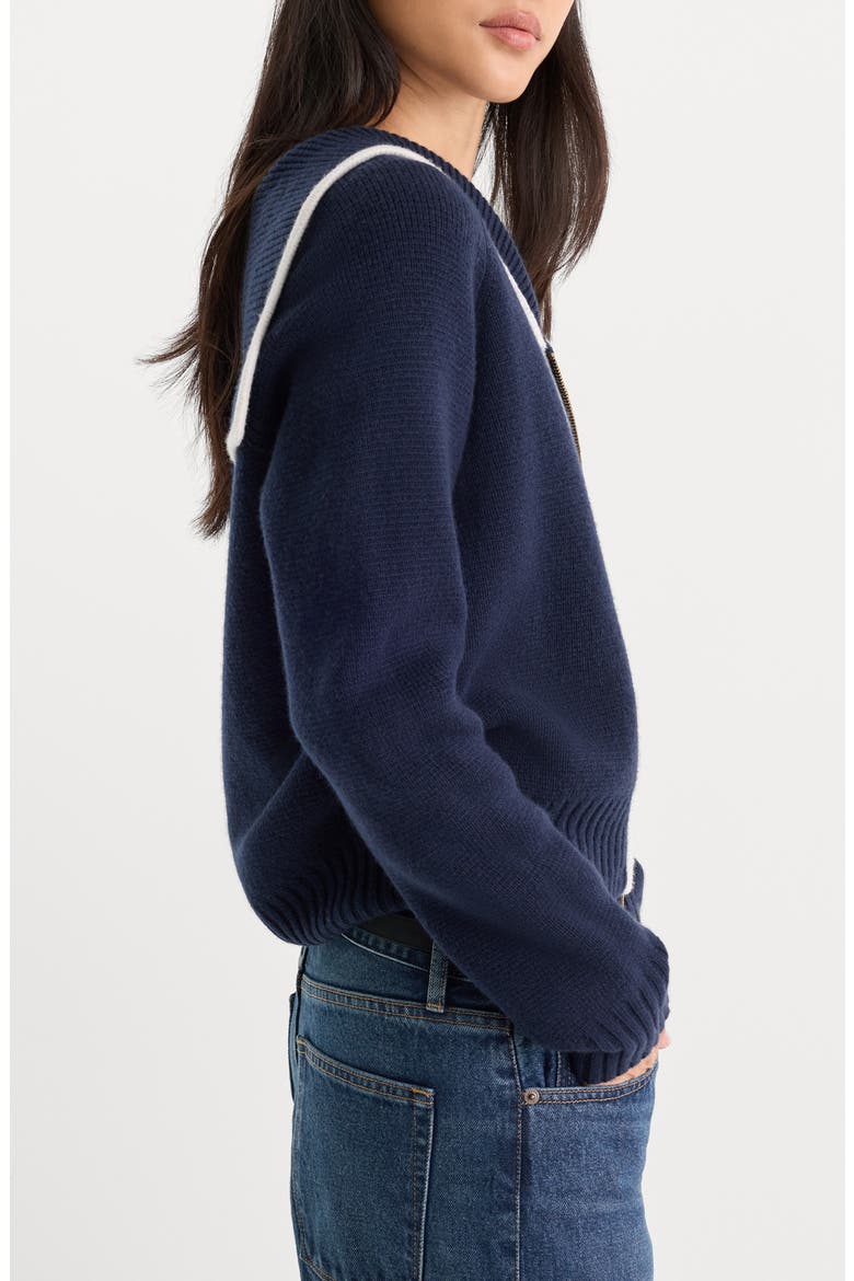 Sailor Zip Cardigan, Alternate, color, NEW NAVY