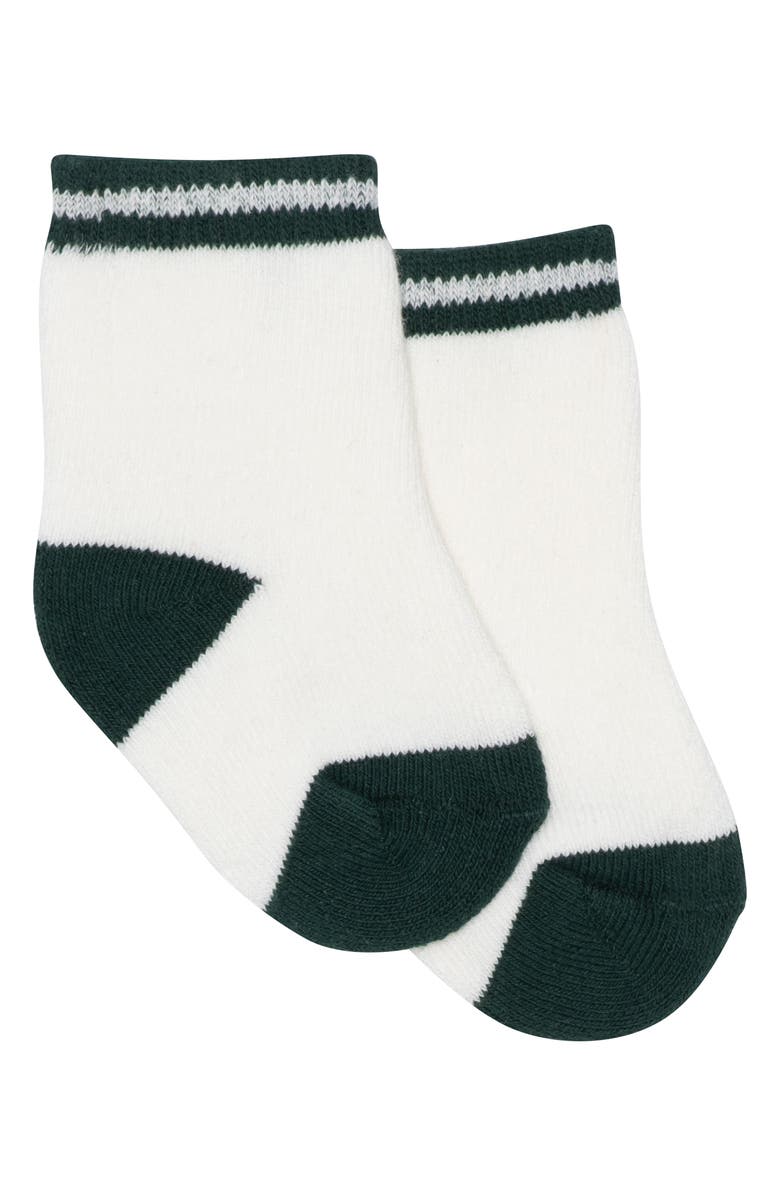 PL Baby by Petit Lem Festive Leaves Ruffle Bodysuit, Corduroy Pants, Socks & Headband Set, Alternate, color, Off White Leaves