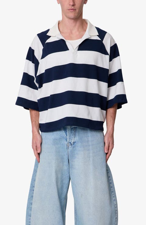 Wide Stripe Boxy Polo