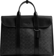COACH Gotham Signature Coated Canvas & Leather Portfolio Messenger Bag