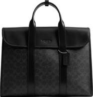 COACH Gotham Signature Coated Canvas & Leather Portfolio Messenger Bag