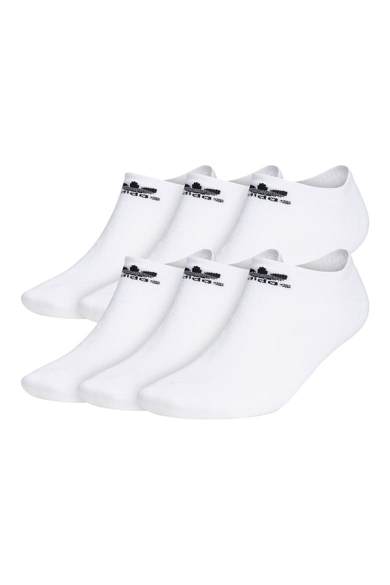 6-Pack Trefoil Performance No-Show Socks, Main, color, WHITE