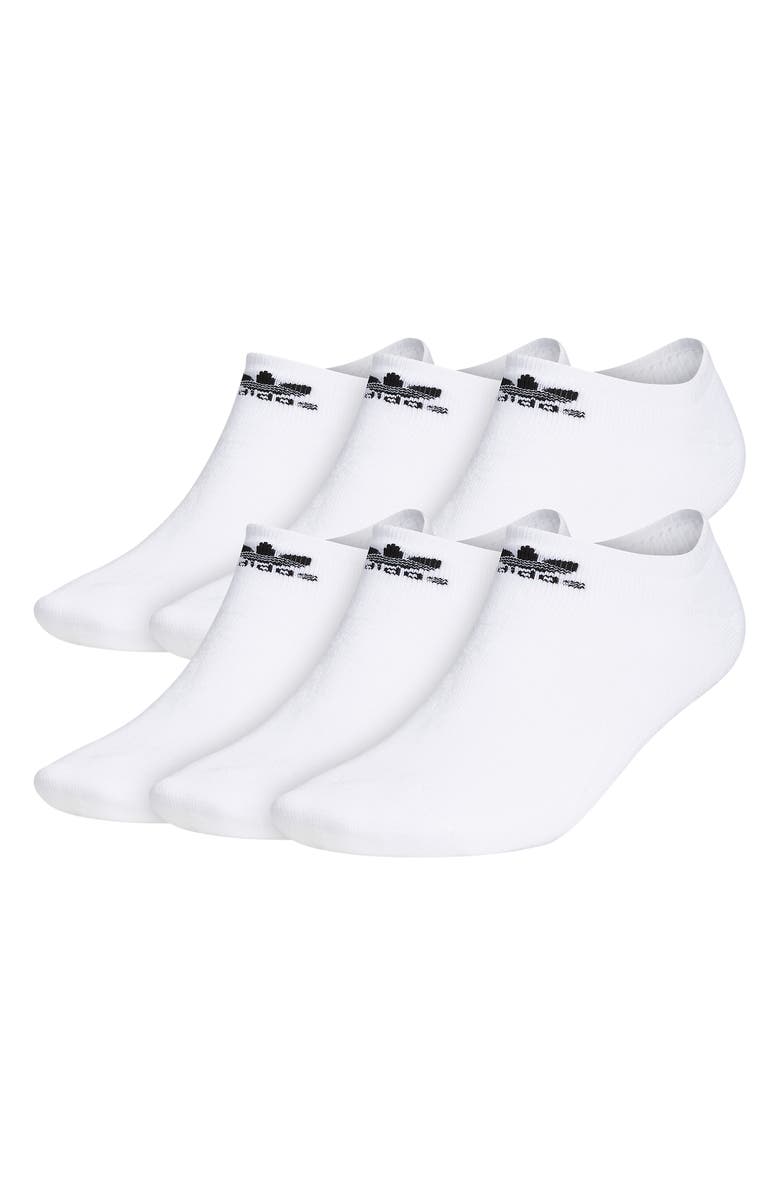 adidas Originals Originals Trefoil 6-Pack No-Show Socks, Main, color, White