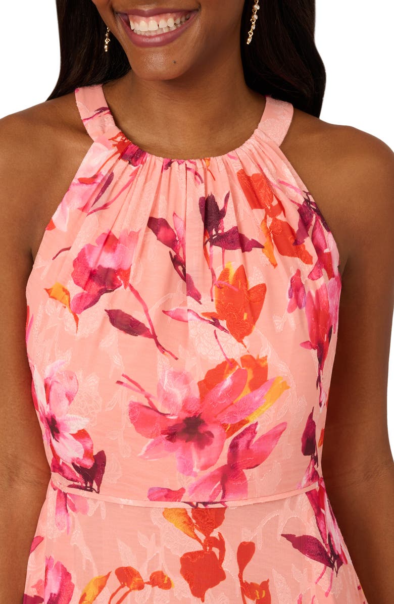 Adrianna Papell Floral Tiered Midi Dress, Alternate, color,