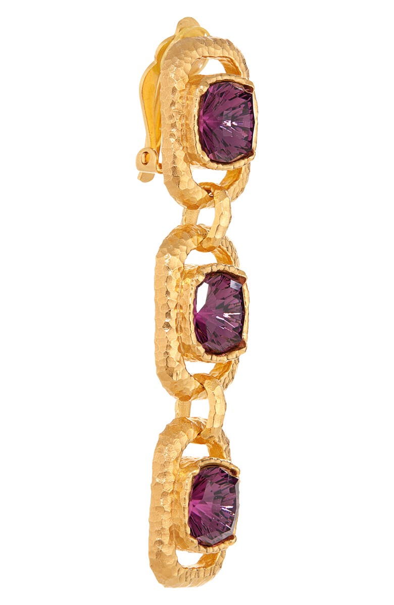 Oscar de la Renta Rectangle Crystal Triple Drop Earrings, Alternate, color,