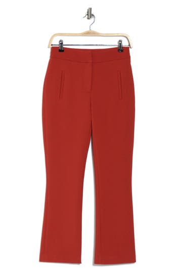 Veronica Beard Arte Houndstooth High Waist Flare Ankle Pants