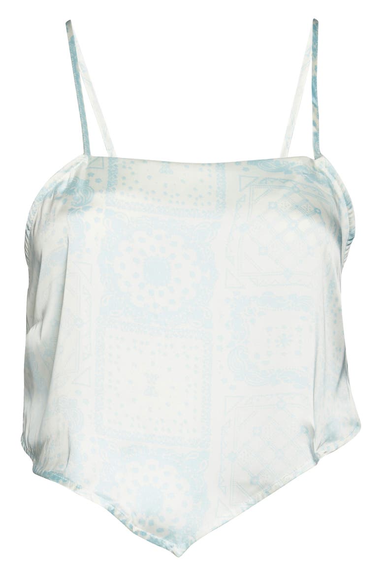 Handkerchief Crop Top, Alternate, color, IVORY- BLUE BANDANAMIX
