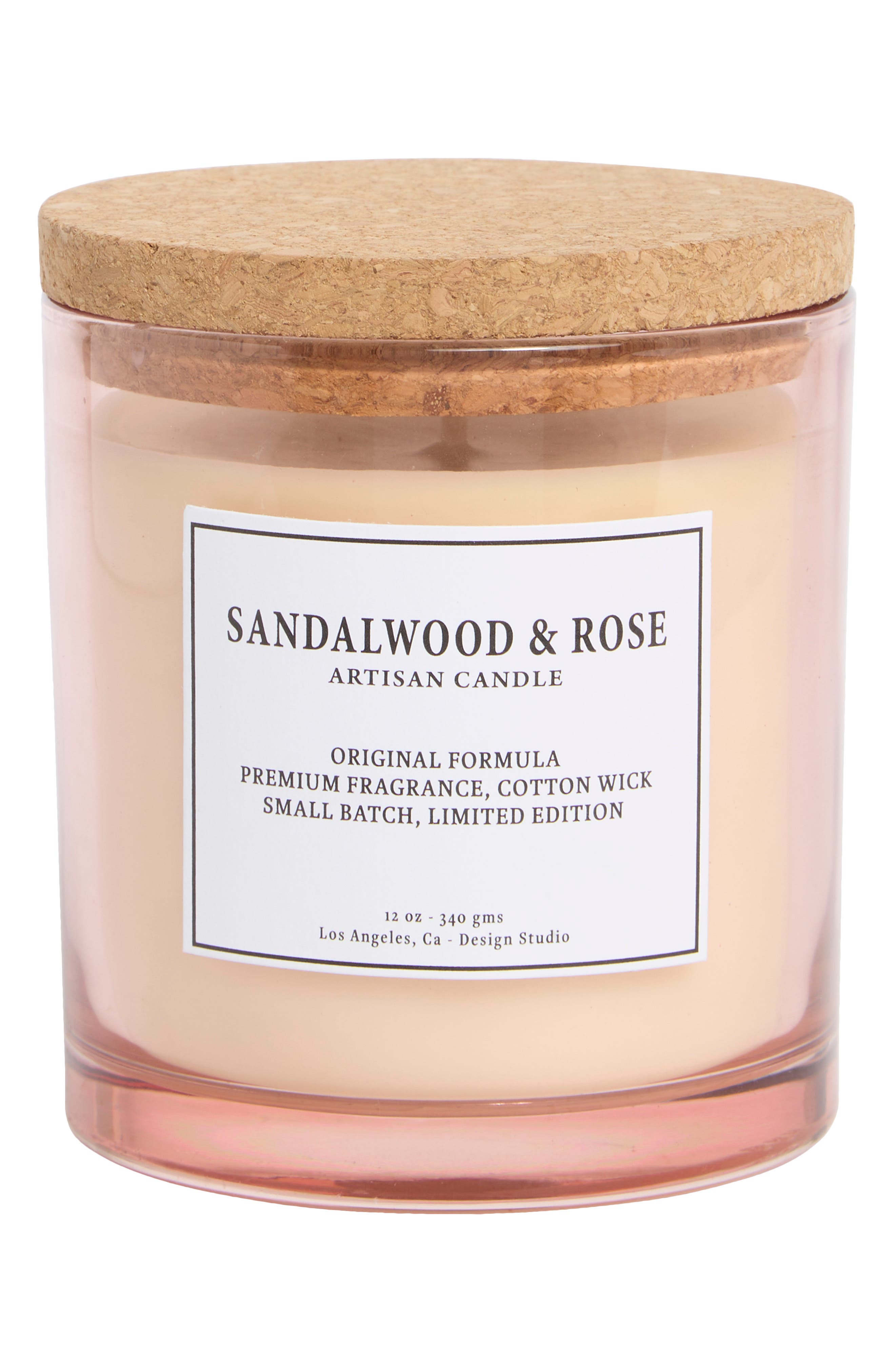 PORTOFINO CANDLES Sandalwood & Rose Glass Jar Candle