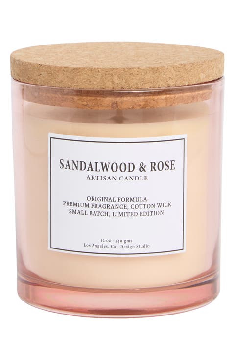 Sandalwood & Rose Glass Jar Candle