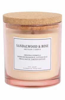 PORTOFINO CANDLES Sandalwood & Rose Glass Jar Candle