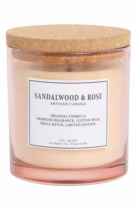 PORTOFINO CANDLES Sandalwood & Rose Glass Jar Candle