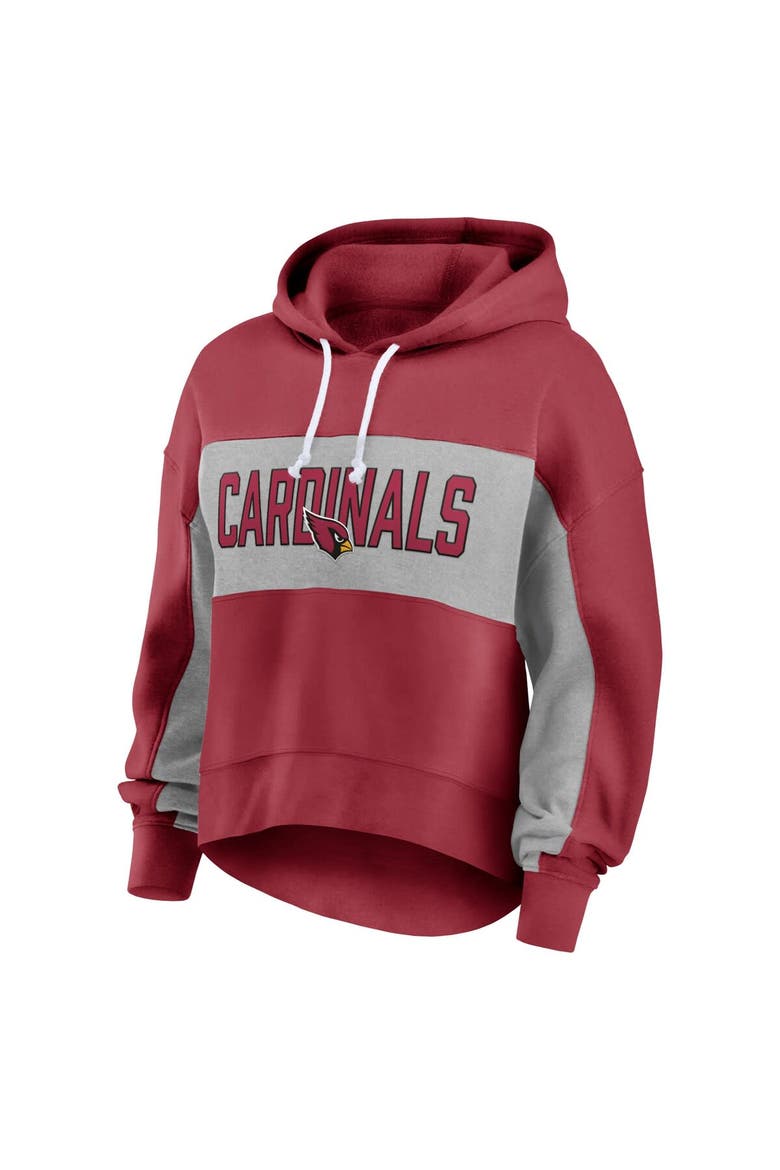 Women's Fanatics Branded  Cardinal Arizona Cardinals Filled Stat Sheet Lighweight Modest Crop Hoodie, Alternate, color, Cardinal