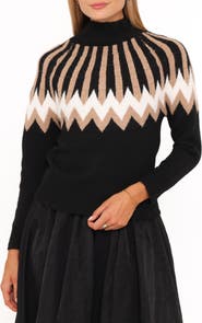 Petal & Pup Donner Fair Isle Mock Neck Sweater