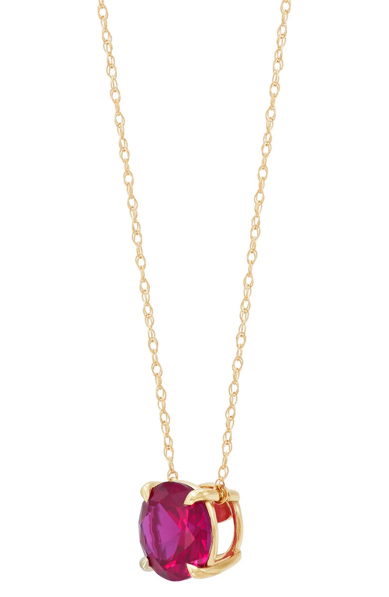 Frankie & Zoe 10K Yellow Gold Lab Grown Ruby Pendant Necklace, Alternate, color, Yellow Gold/ Ruby
