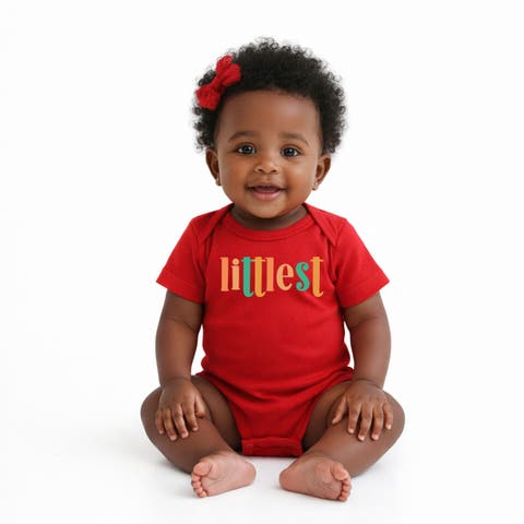 Littlest Colorful Infant Short Sleeve Graphic Bodysuit