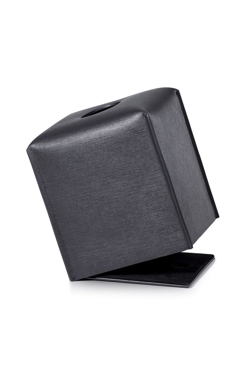 Piega Saffiano Black Tissue Cover, Alternate, color, BLACK