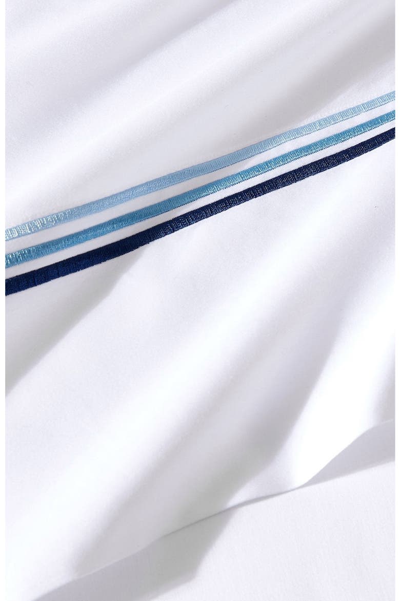 Egyptian Cotton Sateen Bratta Embroidery Triple Luxe Sateen 4-Piece Sheet Set, Alternate, color, OCEAN