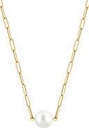 EFFY 14K Yellow Gold Freshwater Pearl Paperclip Necklace