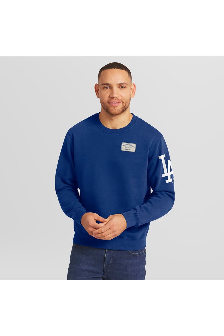 Men's Darius Rucker Collection by Fanatics Royal Los Angeles Dodgers Washed Crew Neck Pullover Sweatshirt, Main, color, Royal