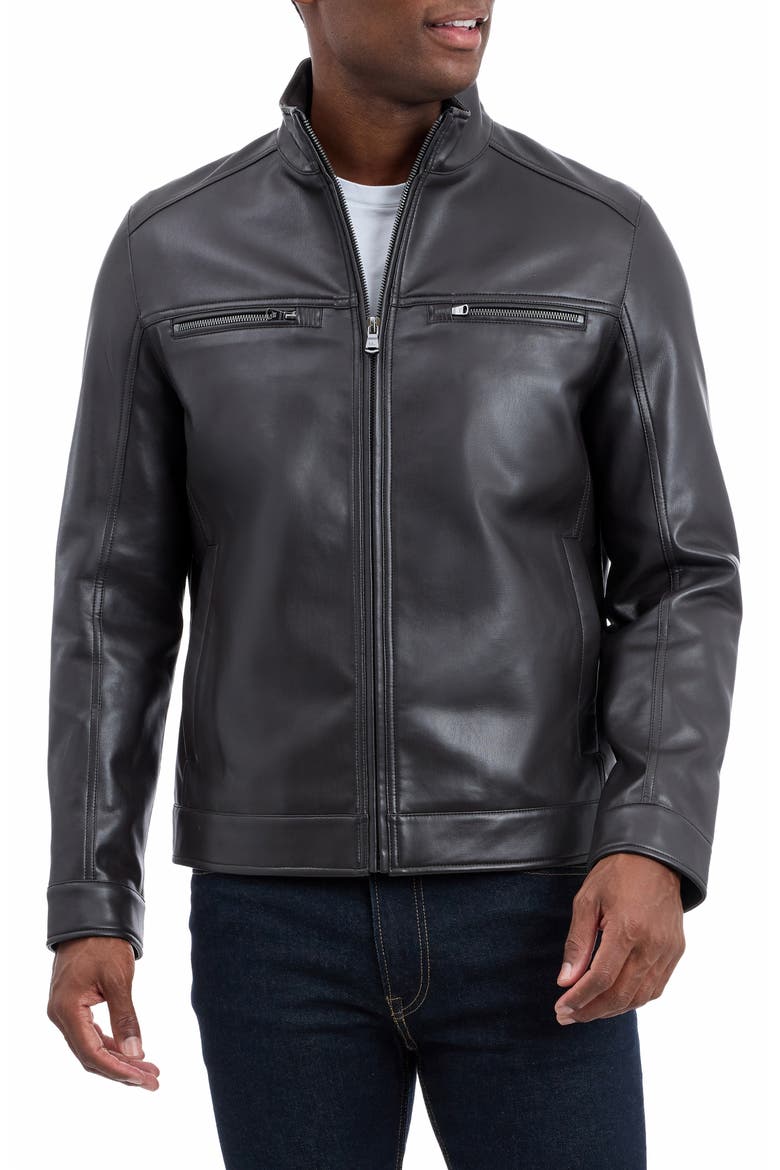 Barmullo Faux Leather Jacket, Main, color, ESPRESSO