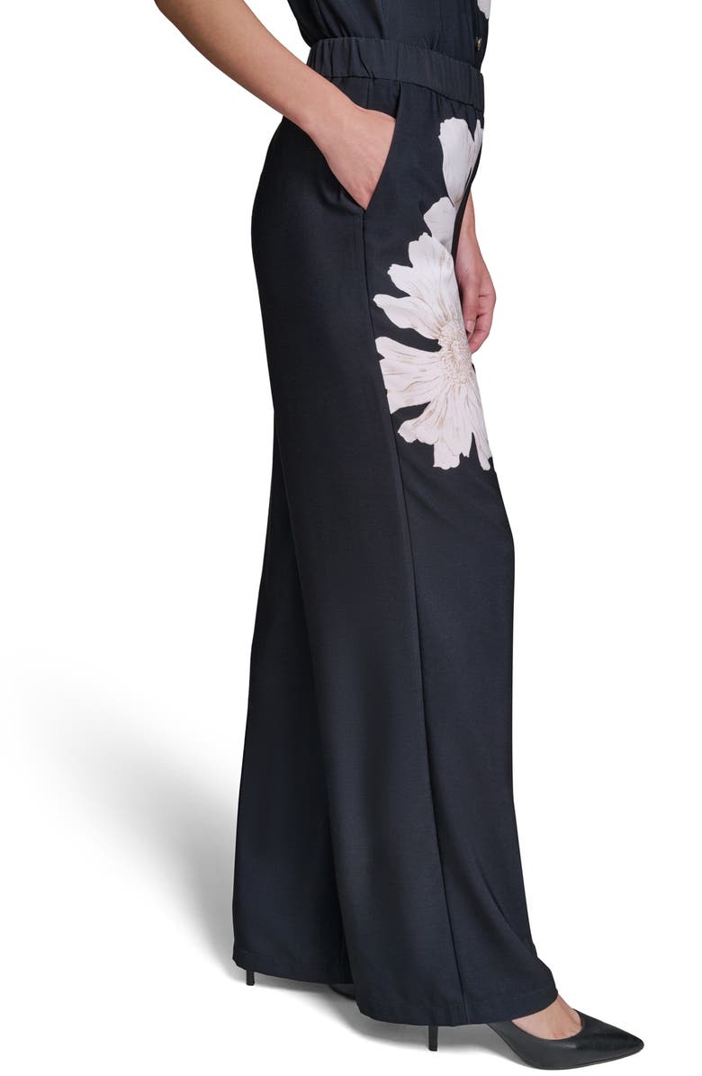KARL LAGERFELD PARIS Placed Floral Soft Pants, Alternate, color, Midnight Navy Multi