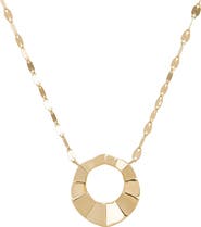LANA 14K Gold Geometric Crinkle Pendant Necklace