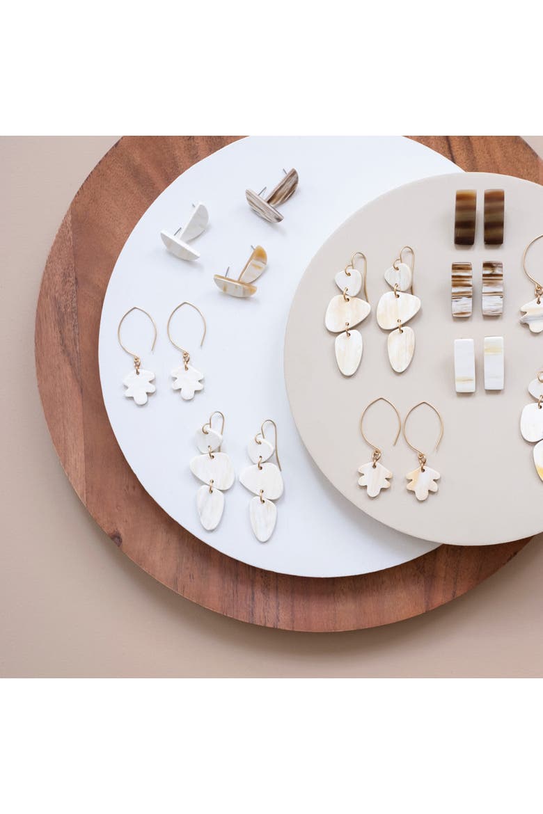 Stacked Stone Earrings, Alternate, color, Natural