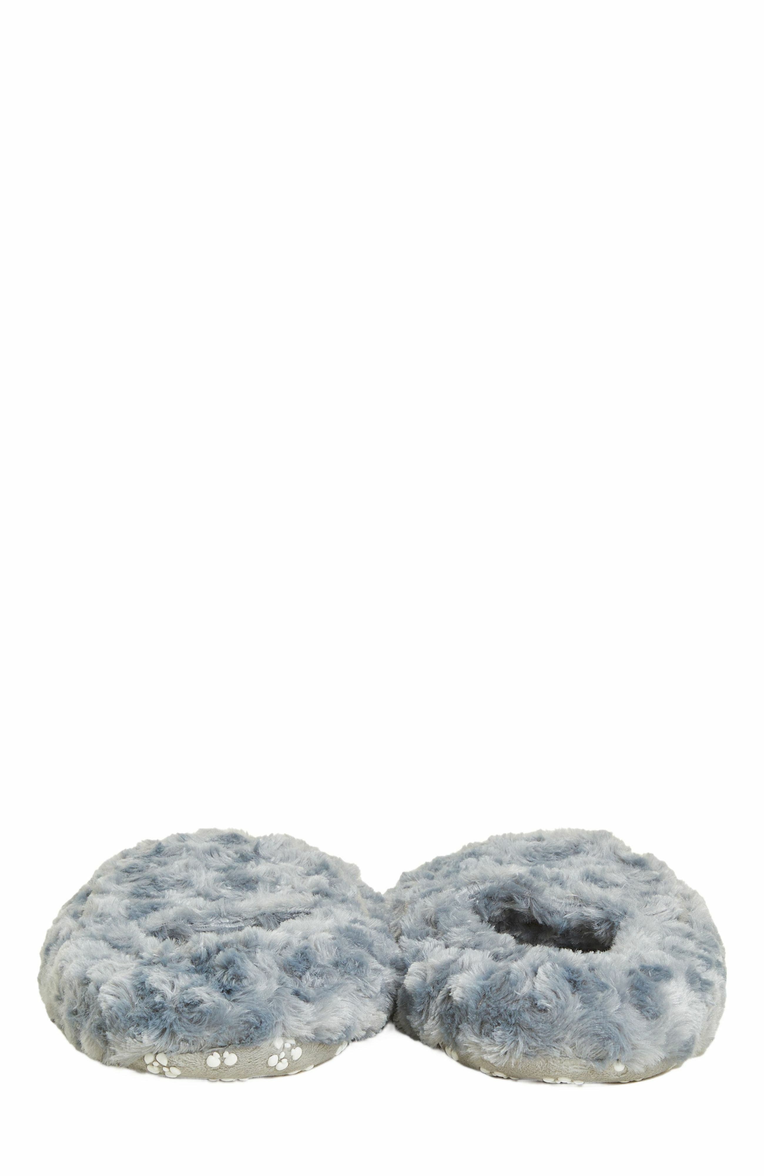 Warmies Curly Plush Slippers, Alternate, color, Gray