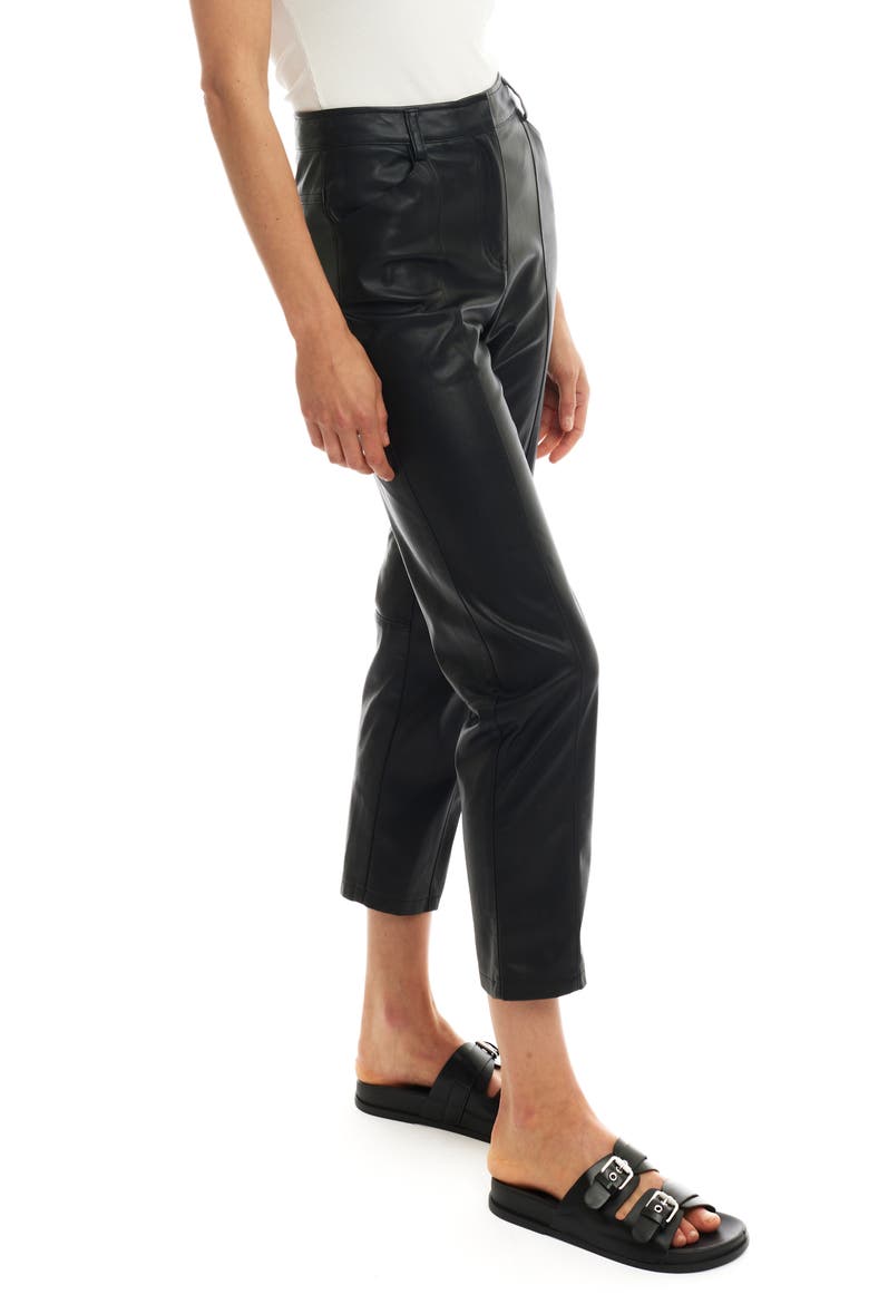 Jen Faux Leather Trousers, Alternate, color, BLACK