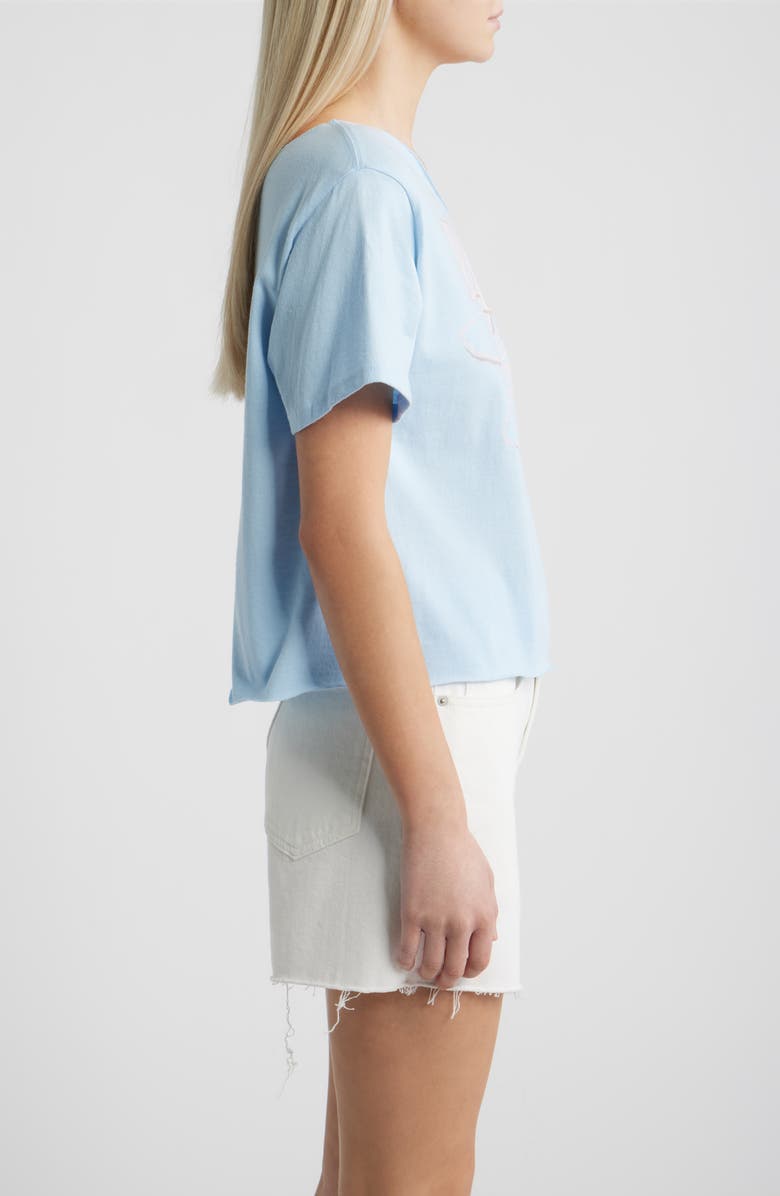 Merch Traffic Nirvana Graphic Print Off the Shoulder Cotton T-Shirt, Alternate, color, Blue