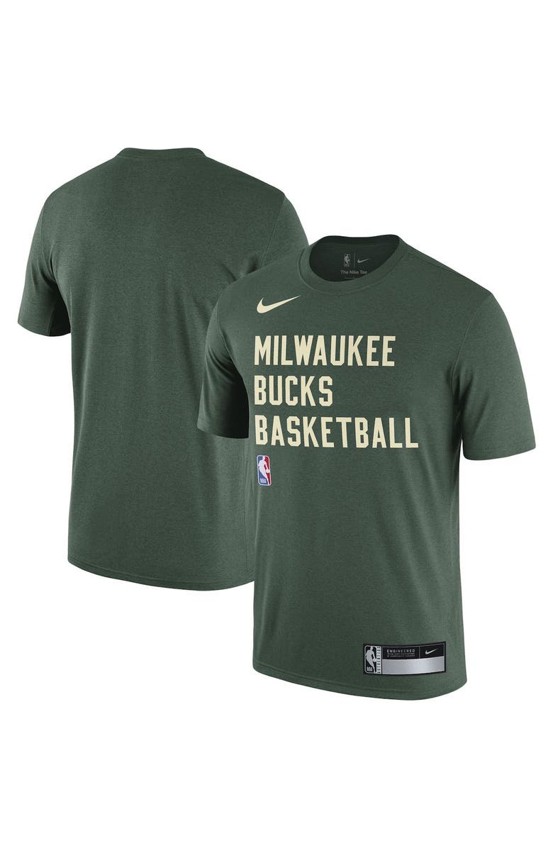 Nike Men's Nike Hunter Green Milwaukee Bucks 2023/24 Sideline Legend Performance Practice T-Shirt, Main, color, Hunter Green