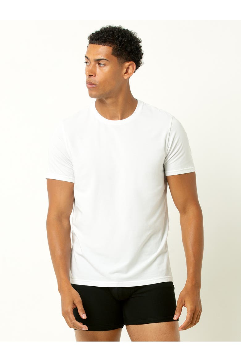 Cotton Modal Crew Neck T-Shirt 3-Pack, Alternate, color, White
