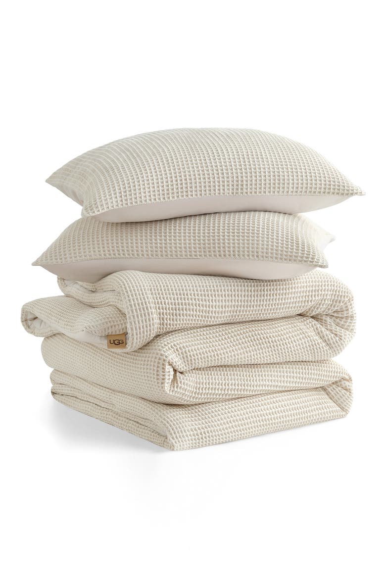 Kyla Waffle Knit Comforter & Shams Set, Main, color, CREAM