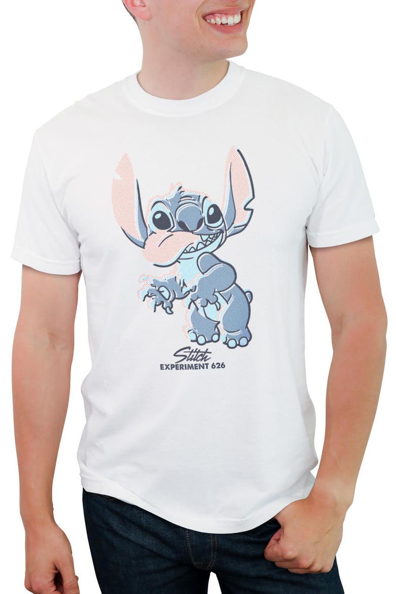 Men's Lilo & Stitch Dot Art Stitch  Graphic T-Shirt, Main, color, White