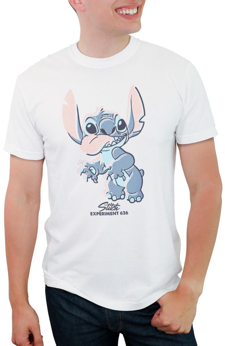 Lilo & Stitch Men's Lilo & Stitch Dot Art Stitch Graphic T-Shirt, Main, color, White