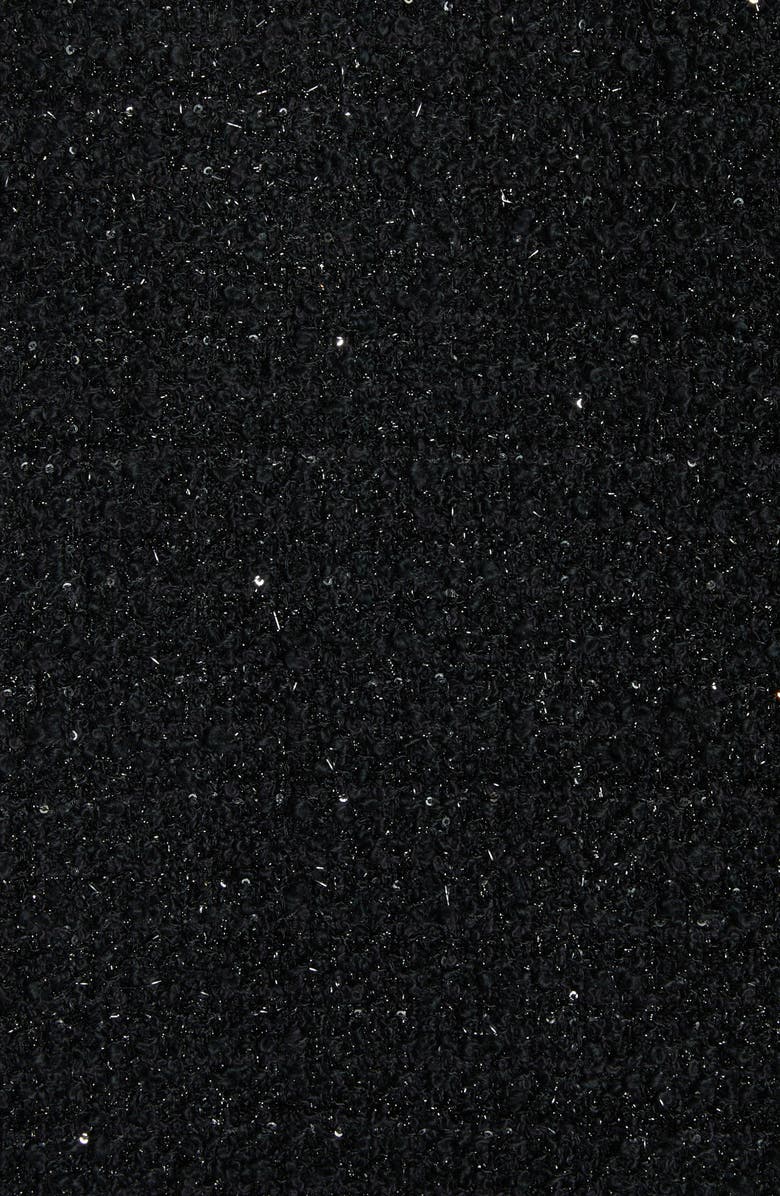 Valentino Garavani Feather Trim Metallic Tweed Jacket, Alternate, color, 