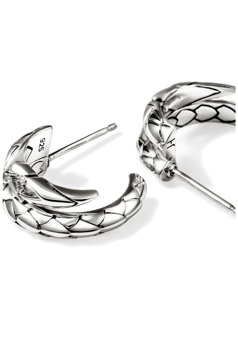 Naga Hoop Earrings, Sterling Silver, Alternate, color, SILVER
