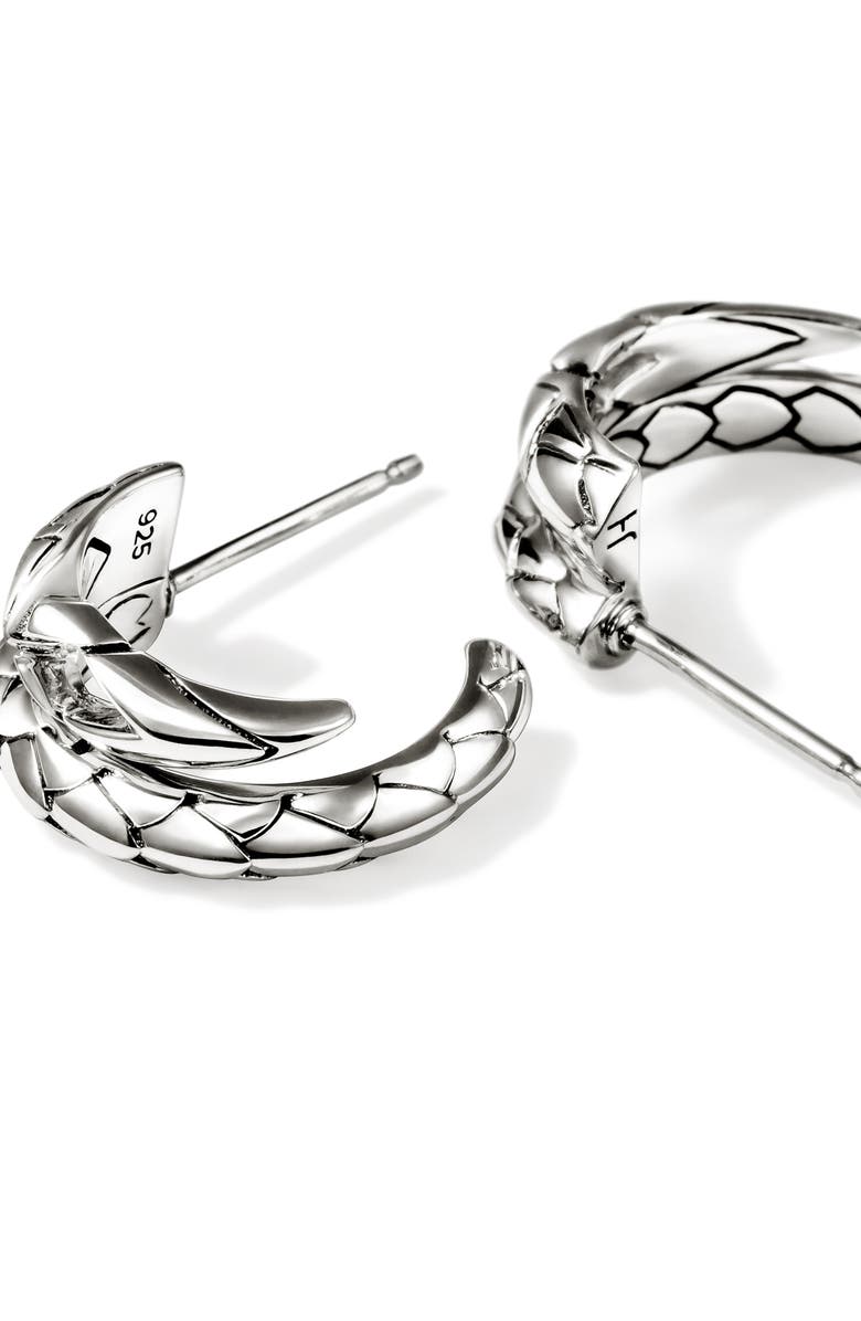 John Hardy Naga Hoop Earrings, Sterling Silver, Alternate, color, Silver