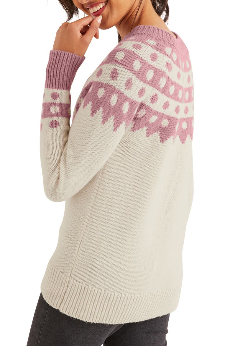 Rhea Dot Fair Isle Sweater, Alternate, color, IVORY/ PALE PINK