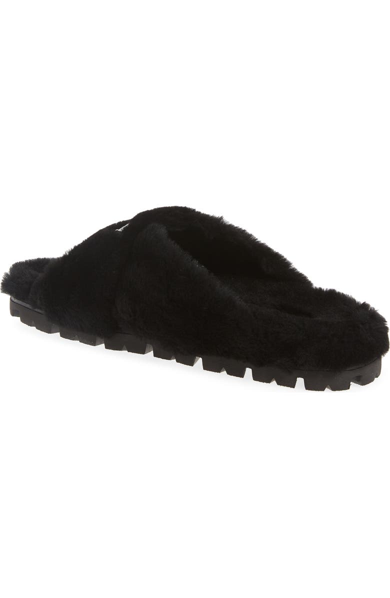 Prada Fussbett Fluffy Genuine Shearling Slide Sandal, Alternate, color,