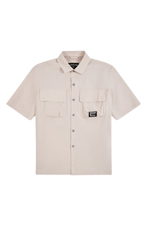 Utility Short Sleeve Button-Up Shirt