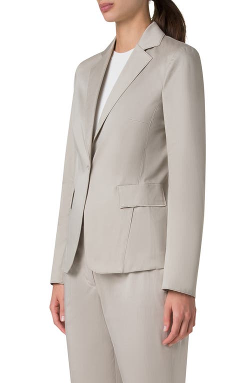 Akris Punto One-button Stretch Cotton Jacket In Chalk