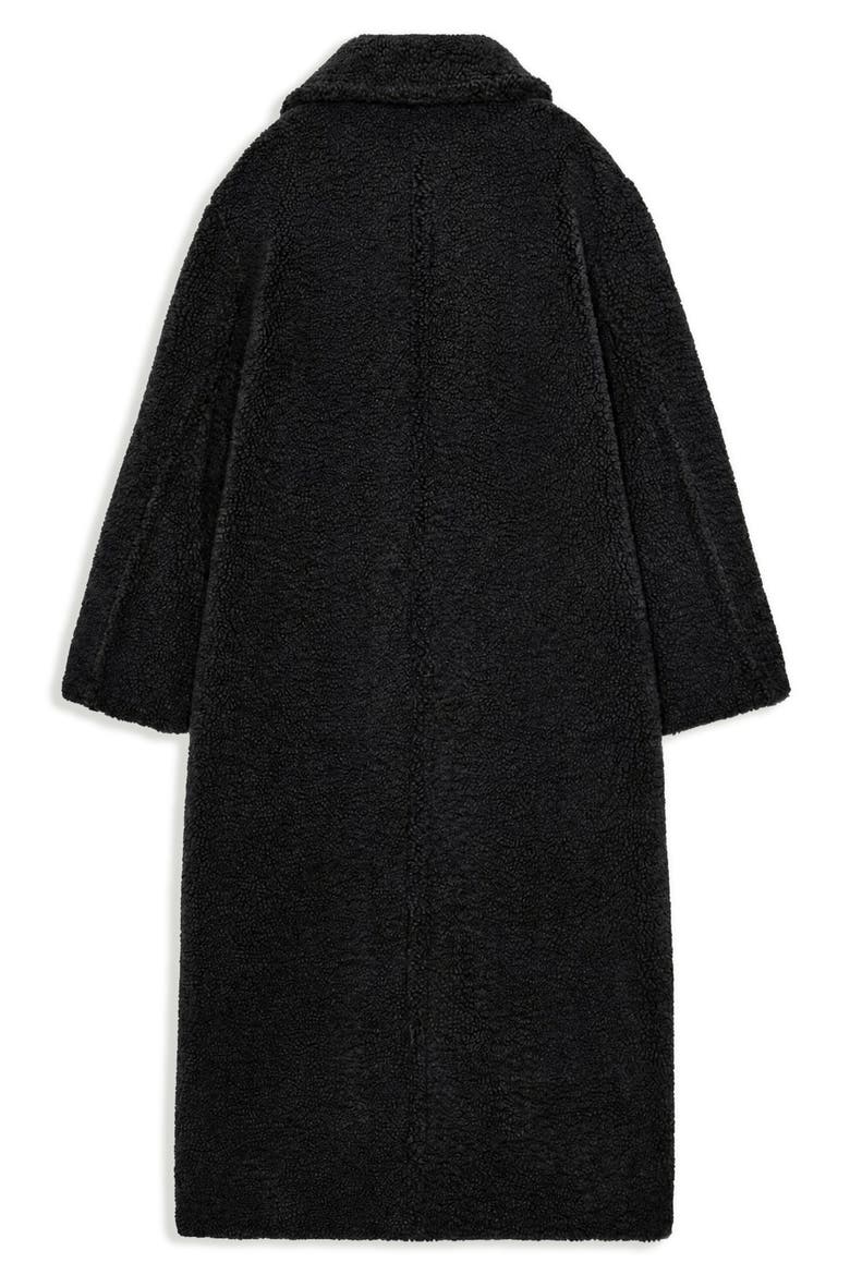 Elise Faux Fur Longline Coat, Alternate, color, BLACK