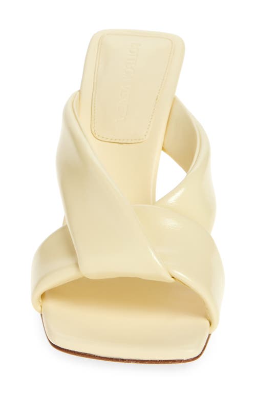 Bottega Veneta Women Pastel Yellow Leather Riva Mules In Yellow